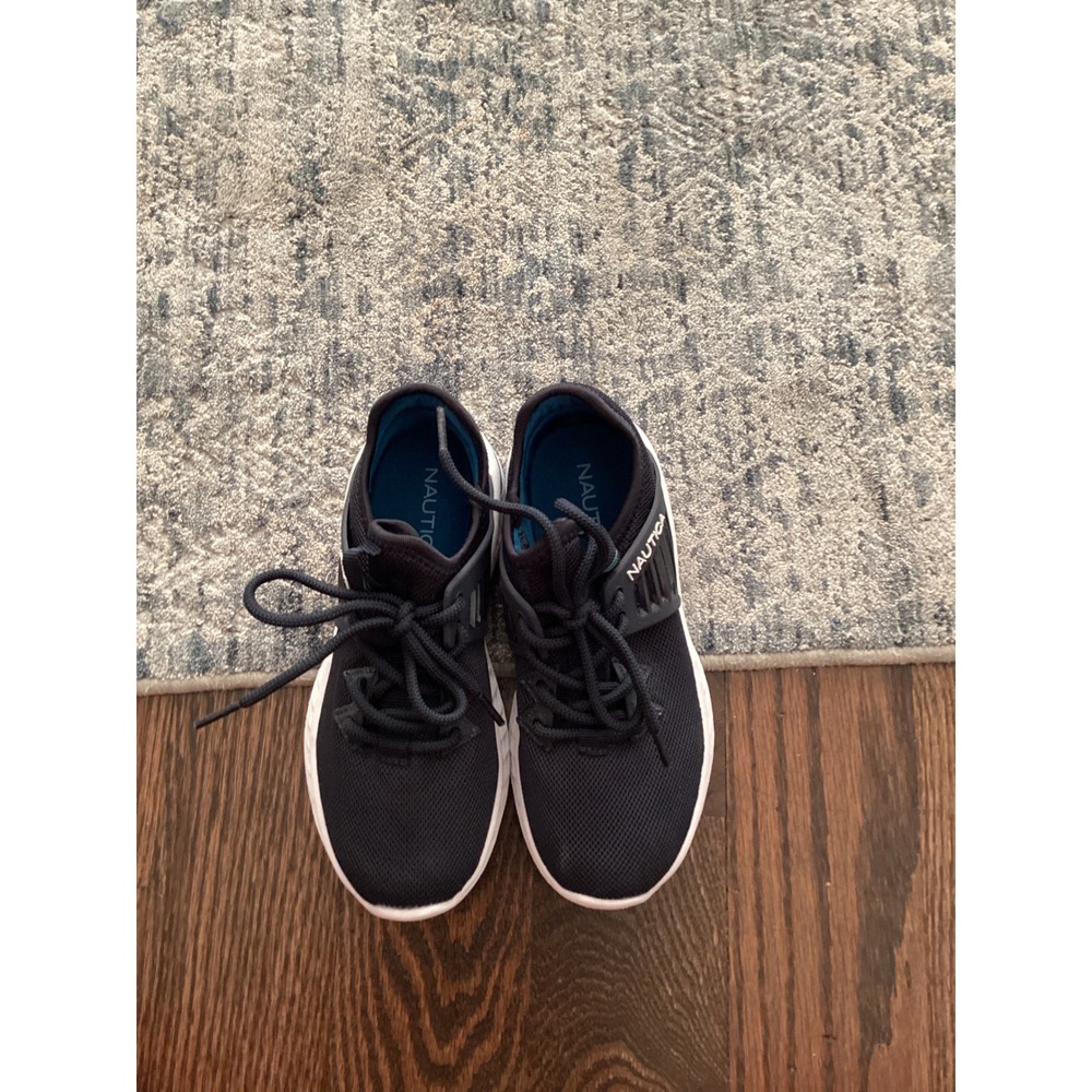 Nautica Sunset Lake‎ Kids Sneakers Navy Blue White Mesh Athletic Shoes Size 13